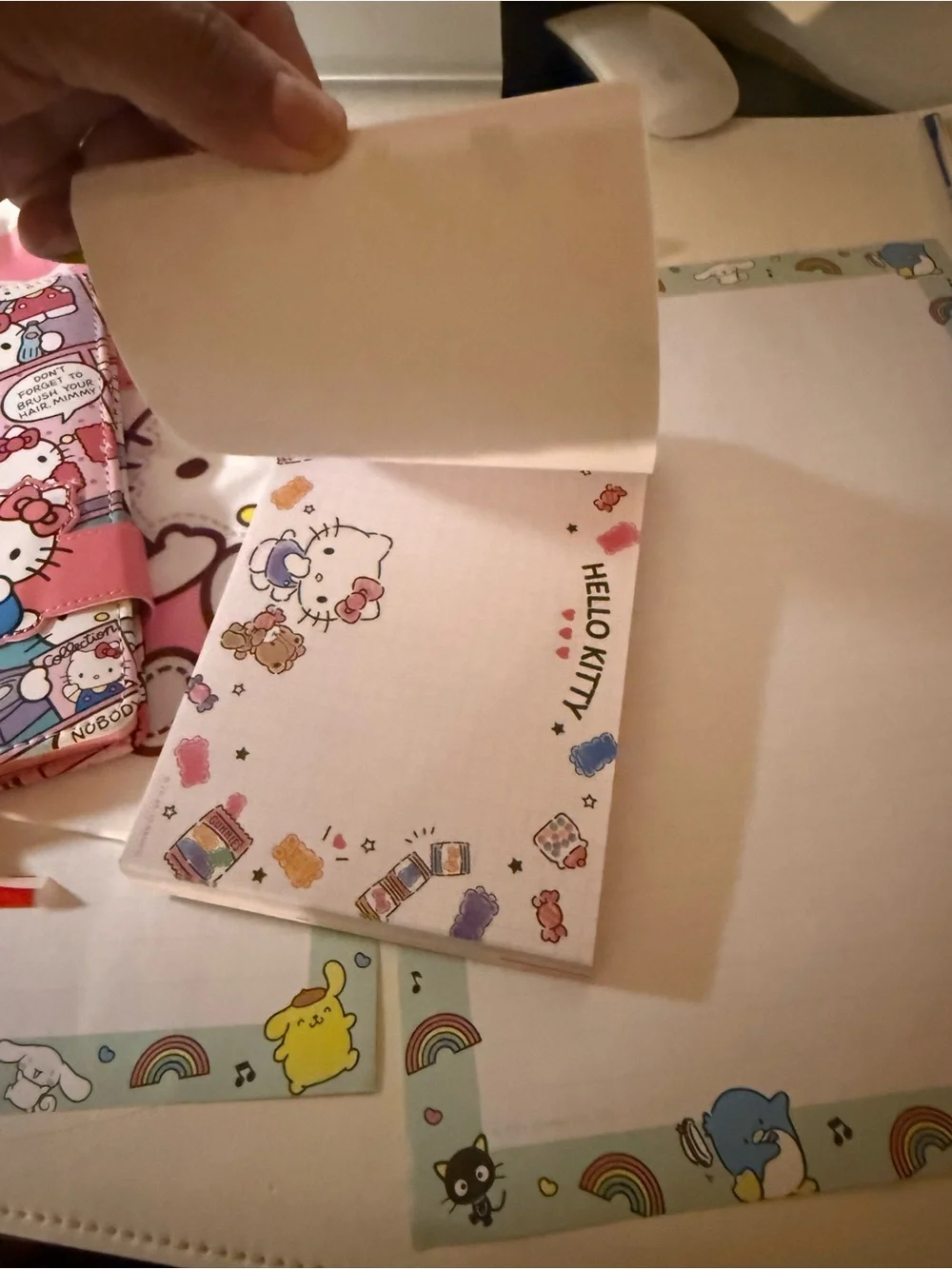 Hello Kitty Pink Kids Drawstring Bag & Notebook Set